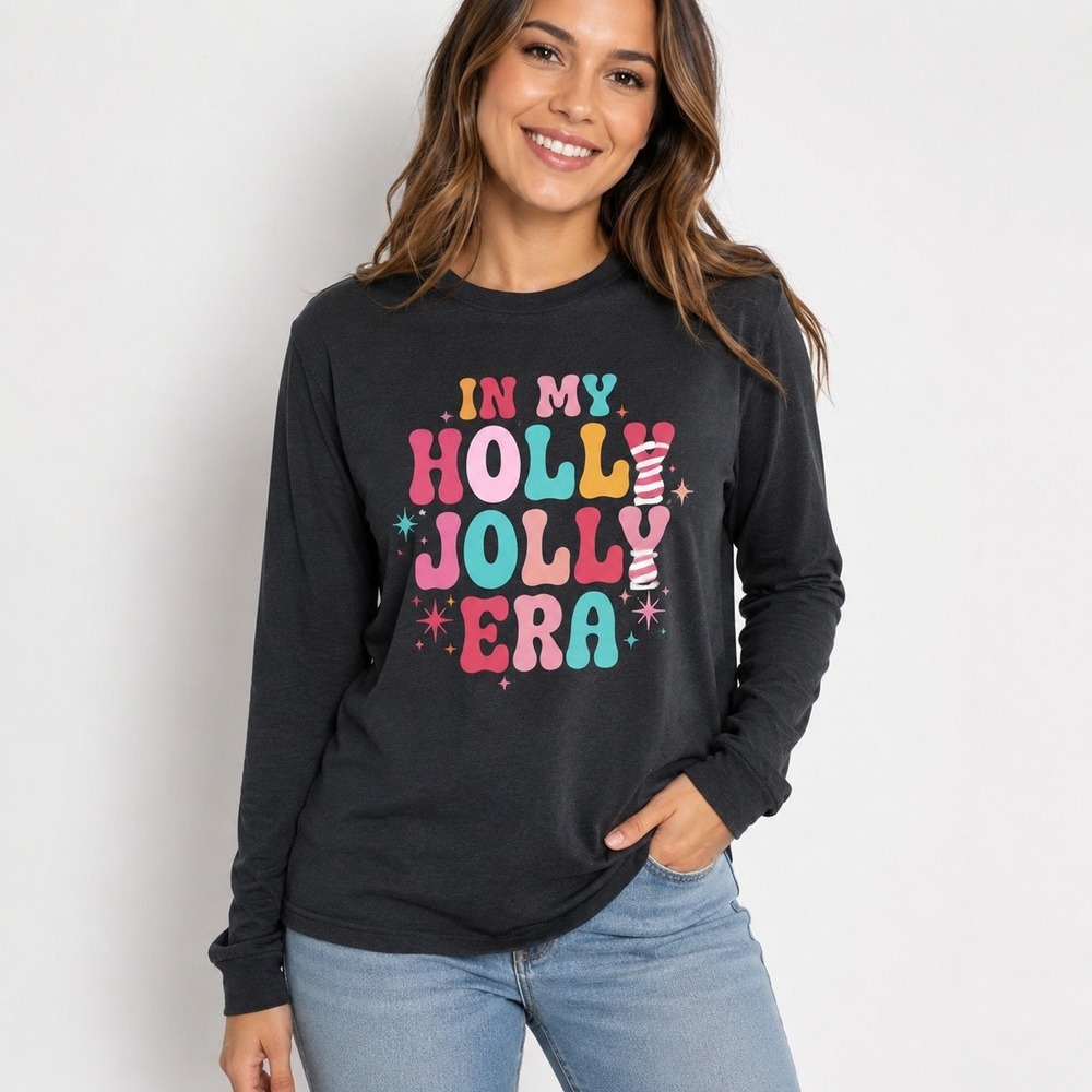 St Jude Childrens Hospital Holly Jolly Era Gray Long Sleeve Graphic Tee Large